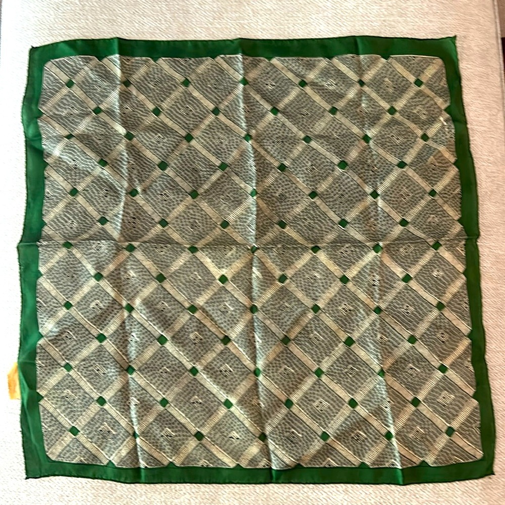 Vintage hand rolled pure silk scarf
